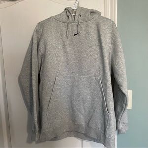 Vintage Embroidered Nike Pullover Hoodie Grey